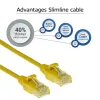 ACT kollane 0,5 meetrit LSZH U/UTP CAT6 andmekeskuse õhuke patch-kaabel snagless RJ45 pistikutega
