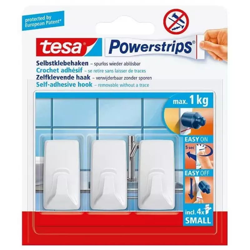 Rätikukonks TESA 57072-00000 Indoor Valge 3 tk