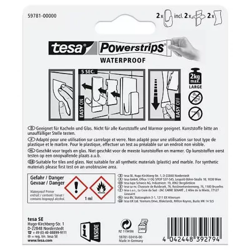 Rätikukonks TESA 59781-00000 Indoor Valge 2 tk