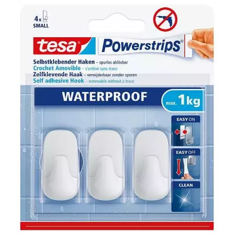 Rätikukonks TESA 59782-00000 Siseruumidesse Valge 3 tk