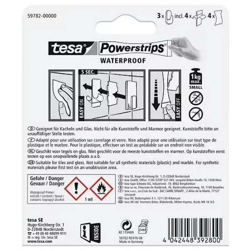 Rätikukonks TESA 59782-00000 Siseruumidesse Valge 3 tk