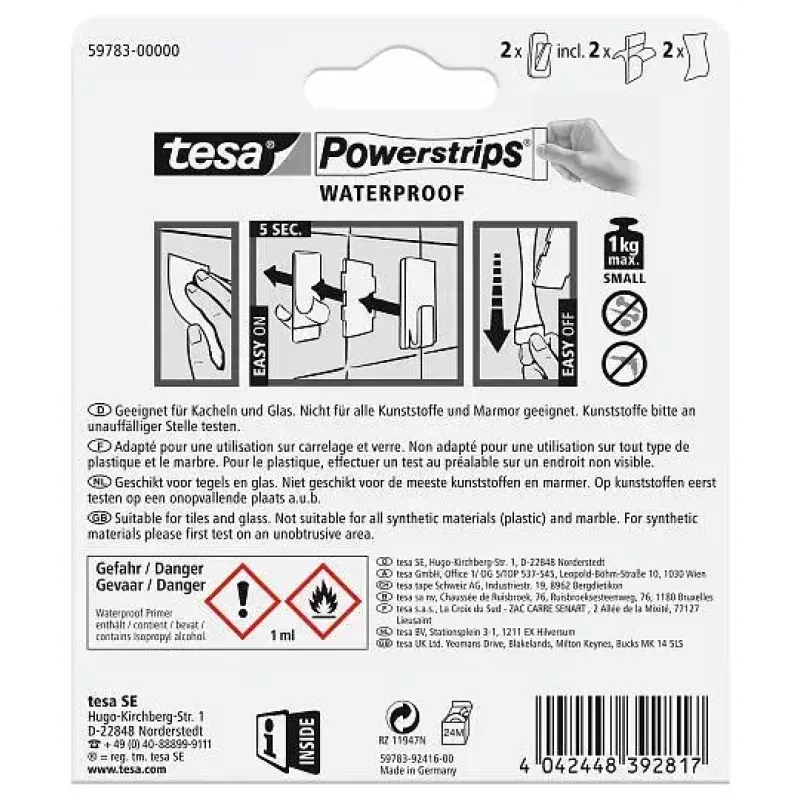 Käterätikonks TESA 59783-00000 Indoor Valge 2 tk