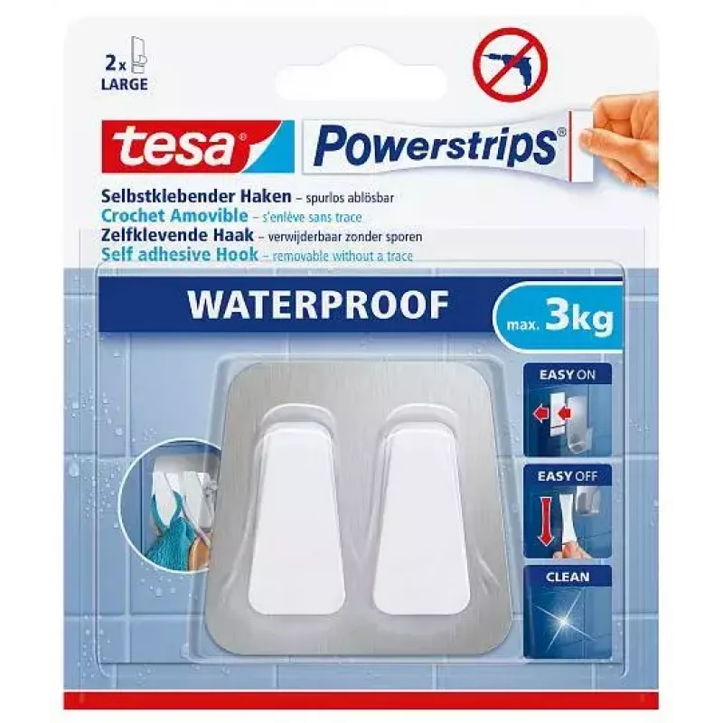 Towel hook TESA 59785-00000 Indoor Stainless steel Valge
