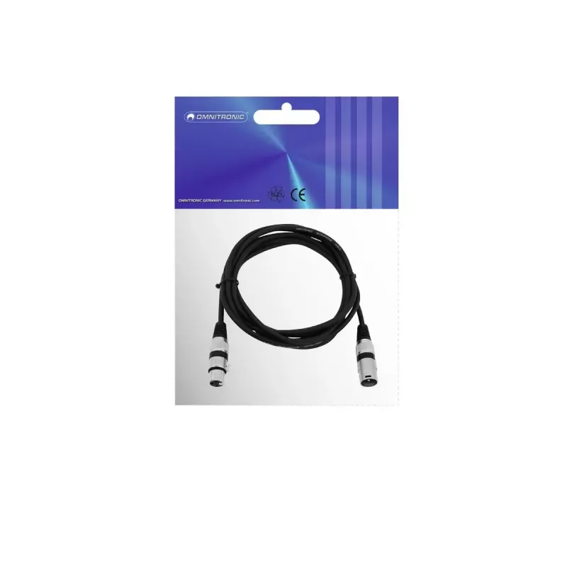 Audikaabel XLR 3-kontaktiline Omnitronic 3022047N 3 m Must