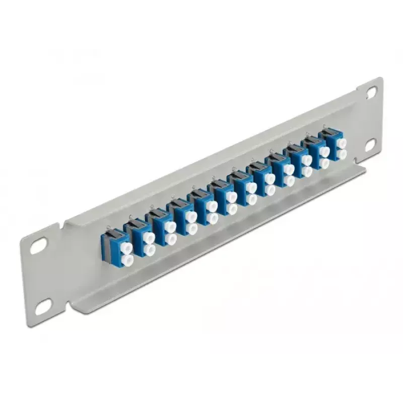 Fiiberoptiline patch-paneel DeLOCK 10 tolli 12 porti LC Duplex sinine 1U hall
