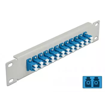 Fiiberoptiline patch-paneel DeLOCK 10 tolli 12 porti LC Duplex sinine 1U hall