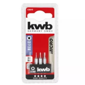 Kruvikeeraja otsakute komplekt KWB 128840 — 3 tk, Torx (täht) otsad, 28 mm pikkus