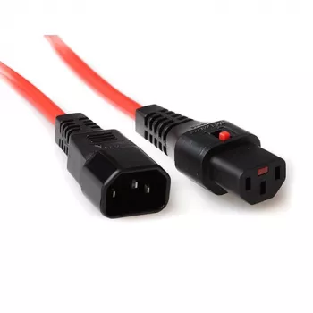 ACT toitejuhe C13 IEC Lock C14 punane 1,5 m 10 A 230 V