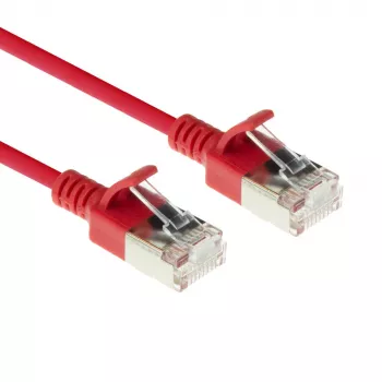 ACT Punane 0,15-meetrine LSZH U/FTP CAT6A andmekeskuse õhuke ühenduskaabel turvalise RJ45 pistikuga