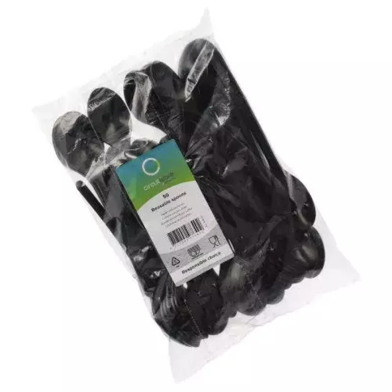 Ühekordsed supilusikad Papstar 96437 polüpropüleenist mustad 50 tk