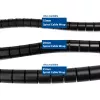 ACT 20 mm spiraalkaabli mähis, pikkus 30 meetrit, kaablihaldus, must, polüvinüülkloriid (PVC)