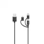 Hama 00200617 USB-kaabel USB 2.0 0,75 m USB A USB C/Micro USB A/Lightning Must