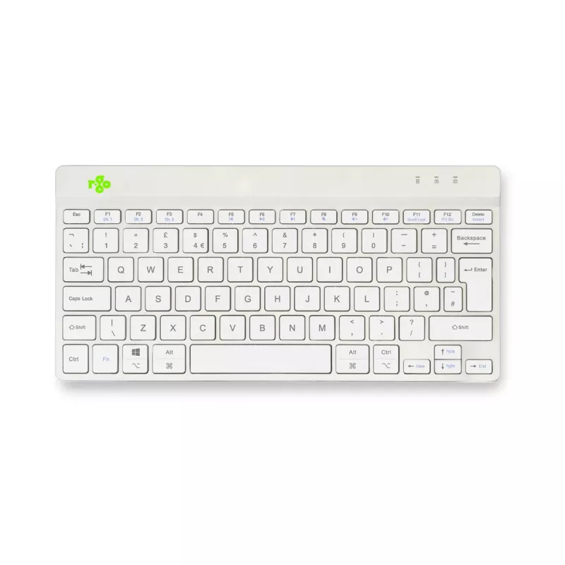 R-Go Tools Ergonoomiline klaviatuur R-Go Compact Break, kompaktne klaviatuur pausitarkvaraga, QWERTY (UK), Bluetooth, valge