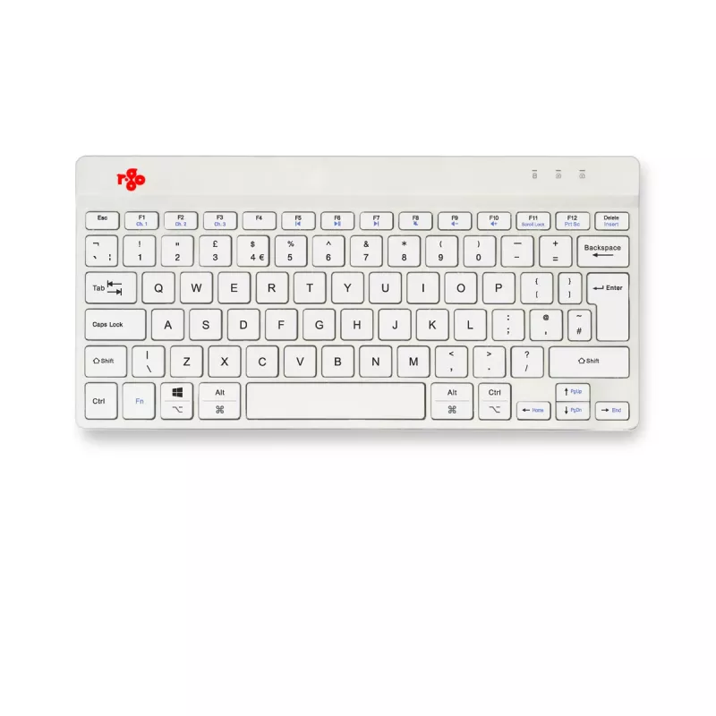 R-Go Tools Ergonoomiline klaviatuur R-Go Compact Break, kompaktne klaviatuur pausitarkvaraga, QWERTY (UK), Bluetooth, valge