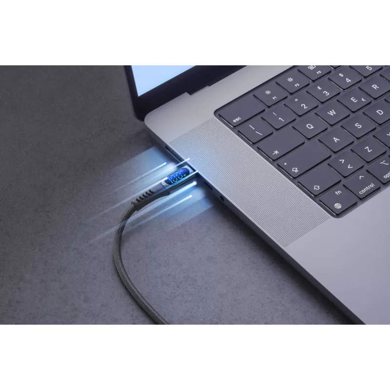 Cellularline Display kaabel USB-C kaabel integreeritud LCD-ekraaniga