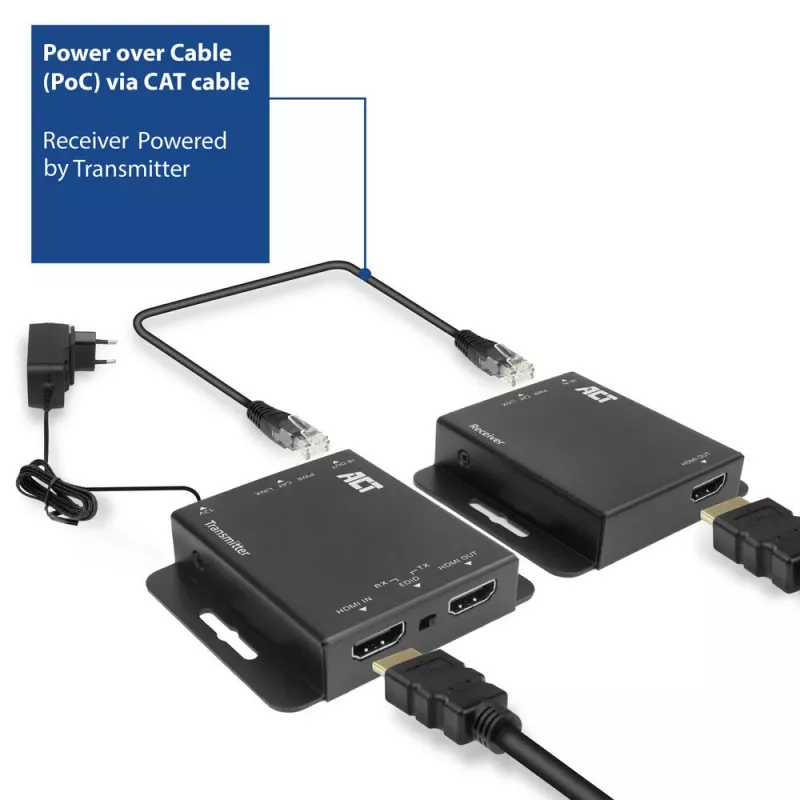 ACT 4K HDMI 1.4 pikenduskomplekt üle CAT6 UTP, IR toega, 40 meetrit