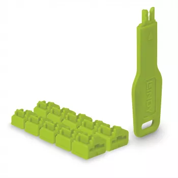 Lindy RJ45 pordilukud rohelised, 10 tk + 1 võti