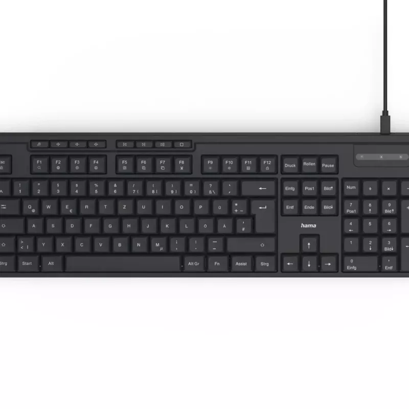 Hama CK-200 klaviatuur kodu/kontori jaoks USB QWERTZ saksa must
