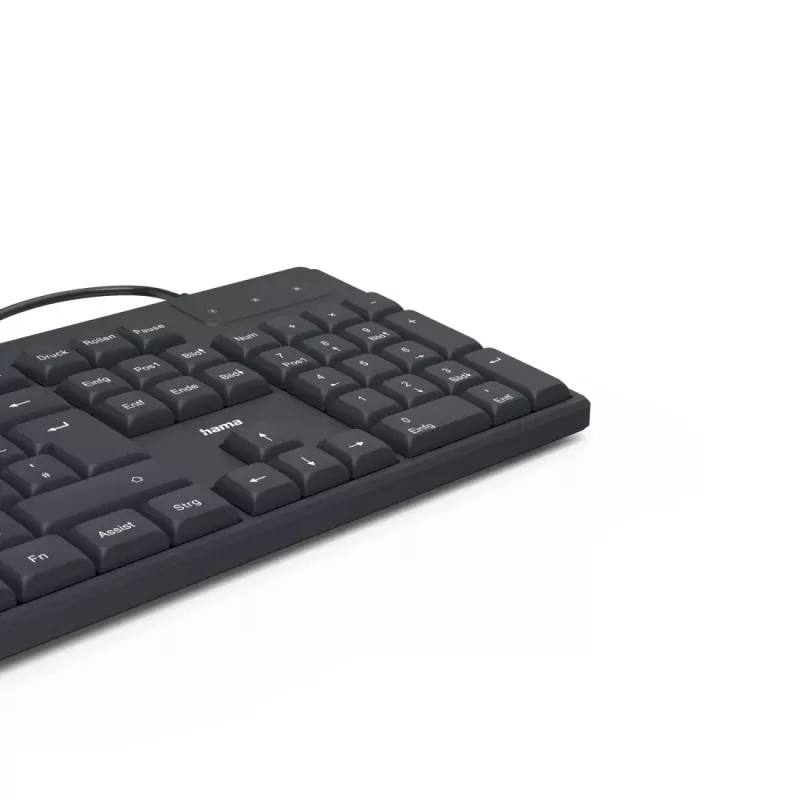 Hama CK-200 klaviatuur kodu/kontori jaoks USB QWERTZ saksa must