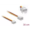 DELOCK kaablipikendus 3‑kontaktiline (JST), mudel 90867, PVC, 1,3 mm juht, üksik 30 cm juhe, must/punane/valge/kollane