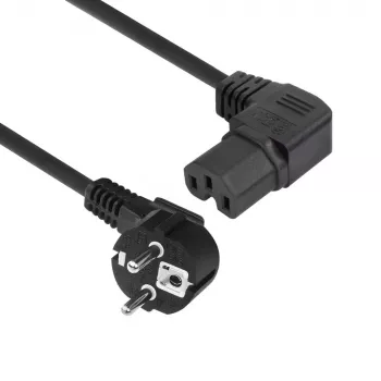 ACT Powercord toitejuhe CEE 7/7 isane (nurk) - C15 (paremale nurk) IEC60320 must 1,5 m