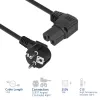 ACT Powercord toitejuhe CEE 7/7 isane (nurk) - C15 (paremale nurk) IEC60320 must 1,5 m