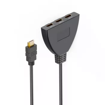Hama 00205101 HDMI-kaabel 0,55 m HDMI-tüüp A (standard) 3 x HDMI-tüüp A (standard) Must