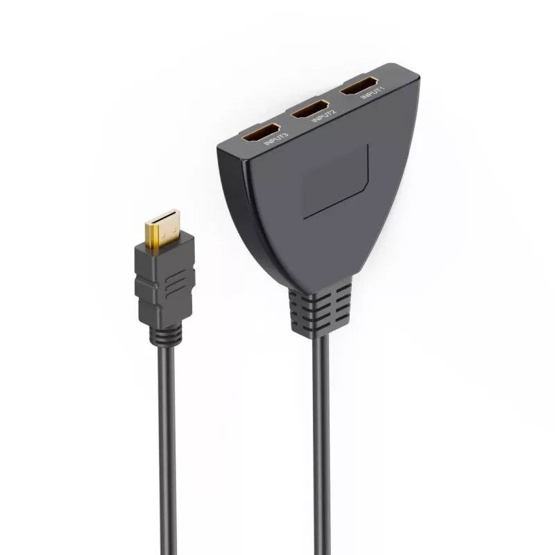 Hama 00205101 HDMI-kaabel 0,55 m HDMI-tüüp A (standard) 3 x HDMI-tüüp A (standard) Must