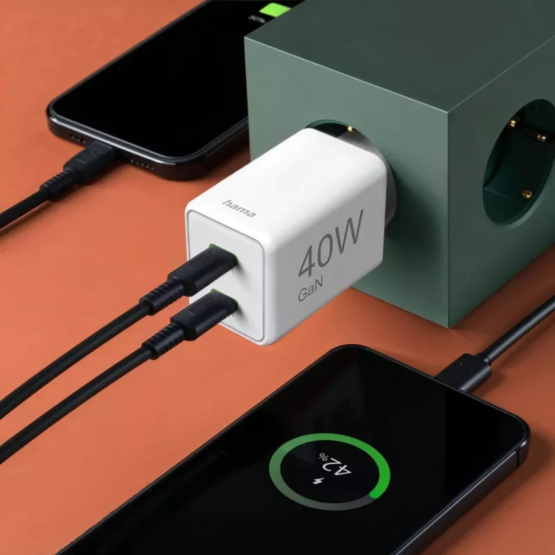 Hama 00201989 mobiilseadme laadija Peakomplekt, Sülearvuti, Akupank, Nutitelefon, Tahvelarvuti Valge Vahelduvvool Kiirlaadimine Siseruumidesse
