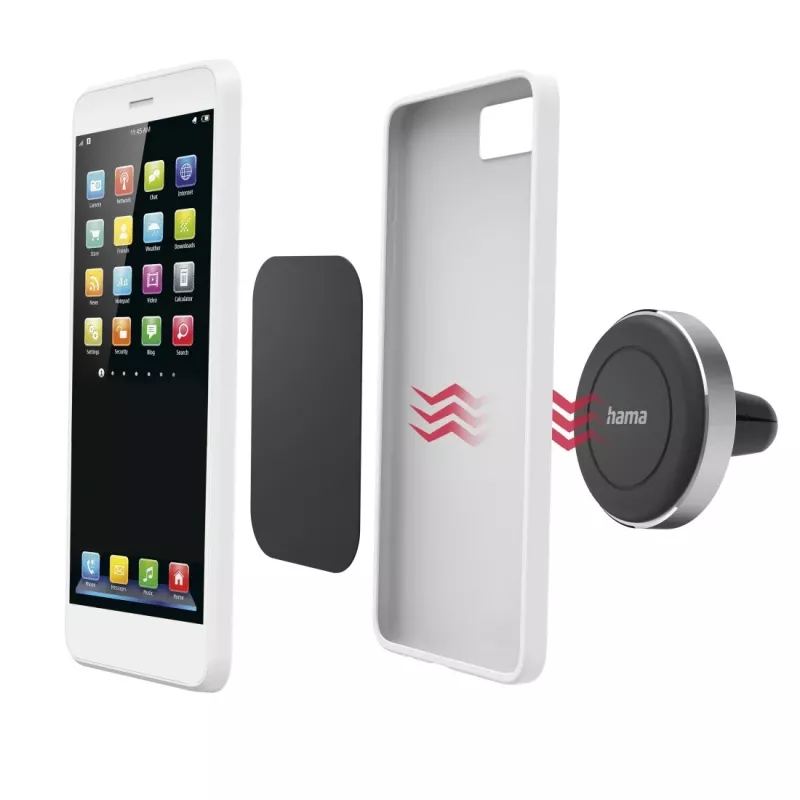 Hama Magnet Passiivne hoidik Mobiiltelefon/nutitelefon Must, Hõbedane