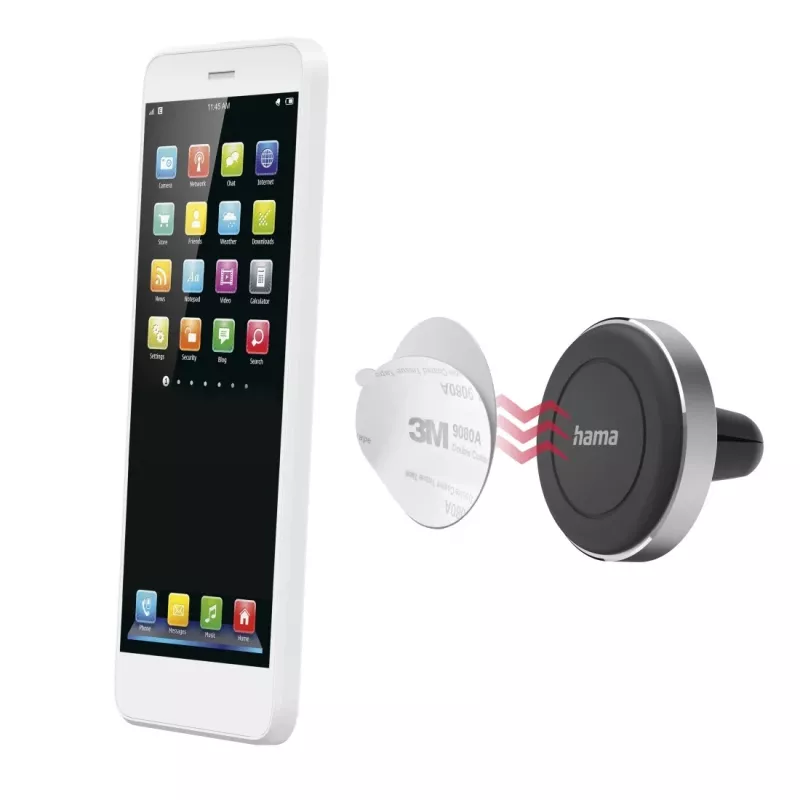 Hama Magnet Passiivne hoidik Mobiiltelefon/nutitelefon Must, Hõbedane