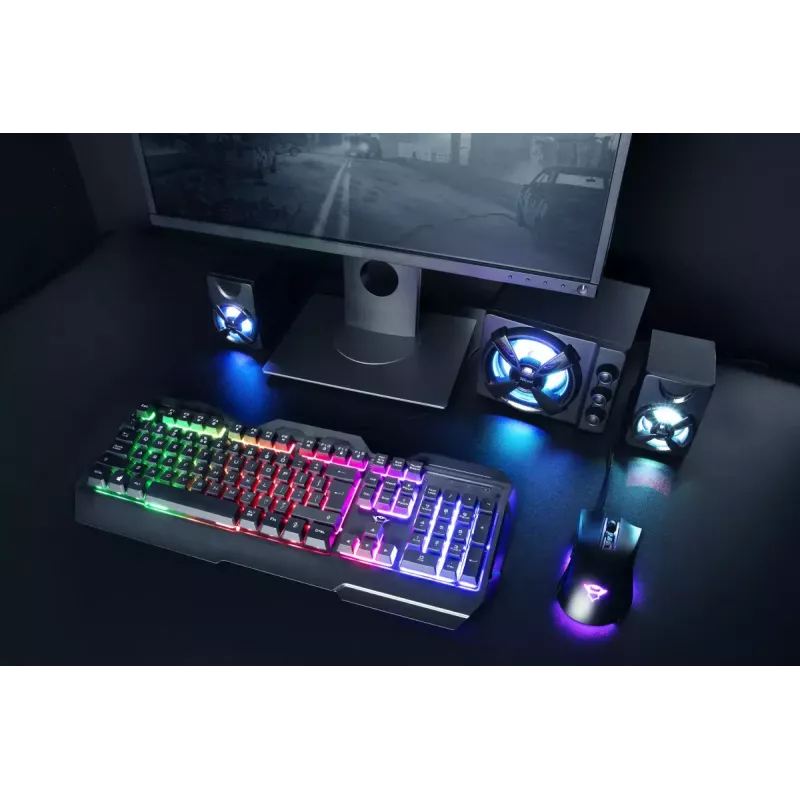 Mänguriklaviatuur Trust GXT 856 Torac USB QWERTZ Saksa Must RGB LED