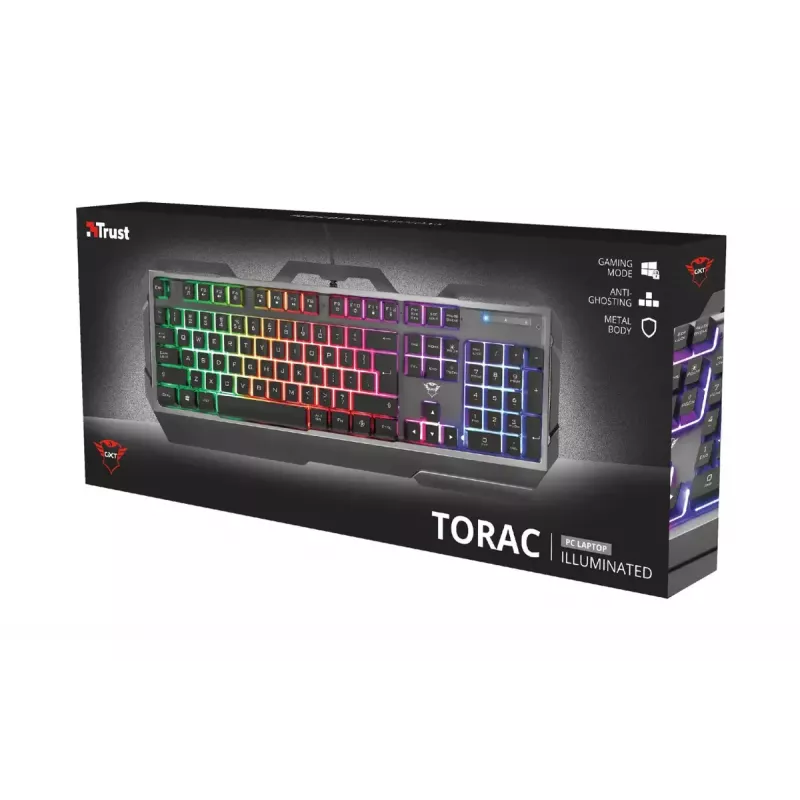 Mänguriklaviatuur Trust GXT 856 Torac USB QWERTZ Saksa Must RGB LED