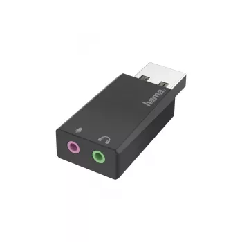 Hama 00200323 kaabelsoo muundur USB 2x3,5 mm Must