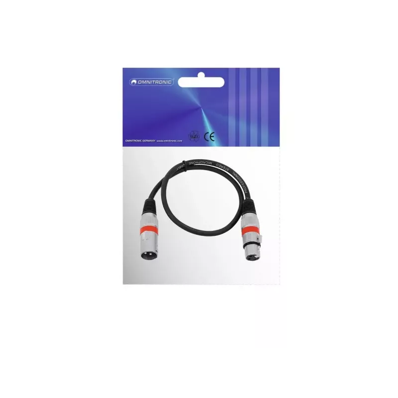 Audokaabel Omnitronic 30220401 0,5 m XLR 3-kontaktiline must