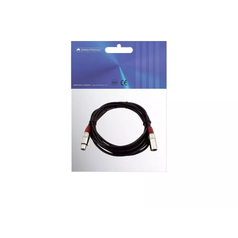 Audio Kaabel XLR 3-kontaktiline Omnitronic 3022050R 5m Must