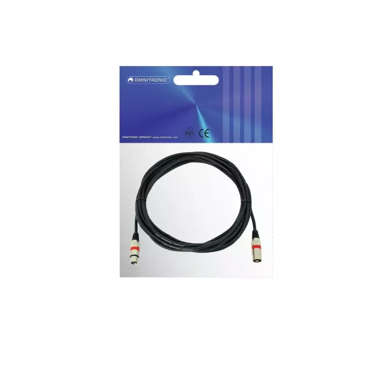 Audio kaabel XLR 3-pin Omnitronic 3022052R 7.5 m Must