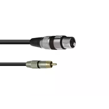 Audio kaabel XLR (3-kontaktiline) RCA Omnitronic 3022075J 0,15 m Must