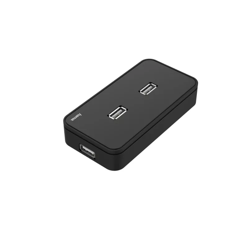 USB-jaotur HAMA 00200123 — 7-pordiline USB 2.0 jaotur, 480 Mbit/s, must, 1,1 m kaabel