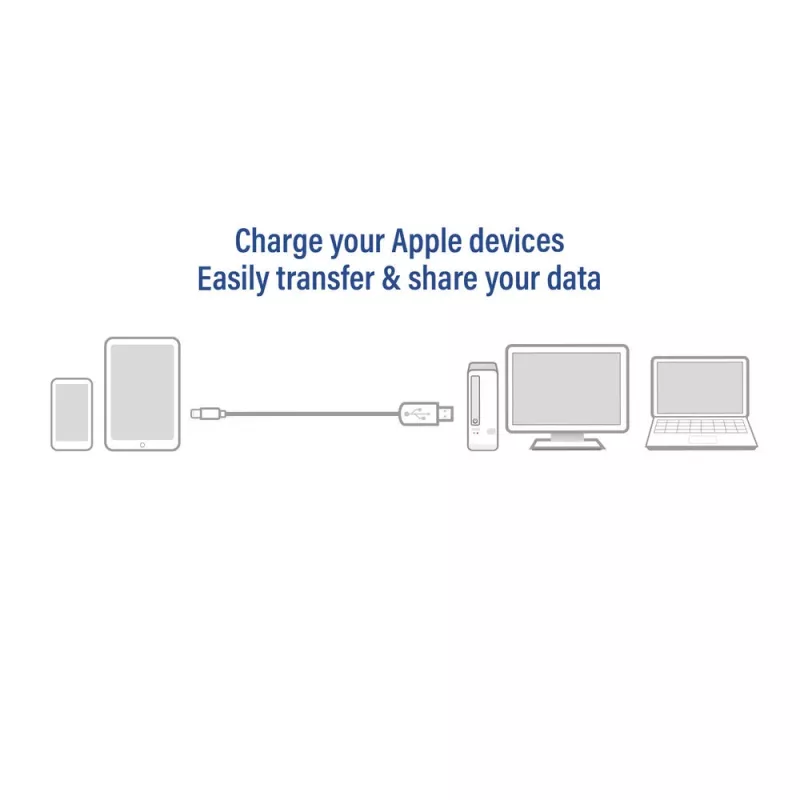 ACT USB 2.0 laadimis-/andmekaabel A-isane - Lightning-isane 1 meeter, MFi sertifitseeritud