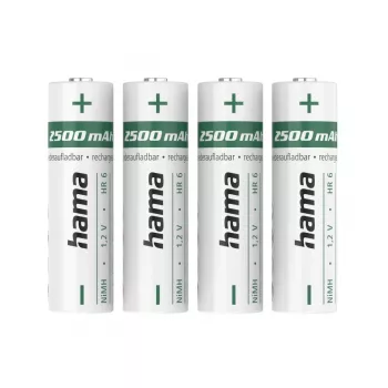 Hama NiMH laetavad akud, AA Mignon, 2500 mAh, 1,2 V, 4 tk