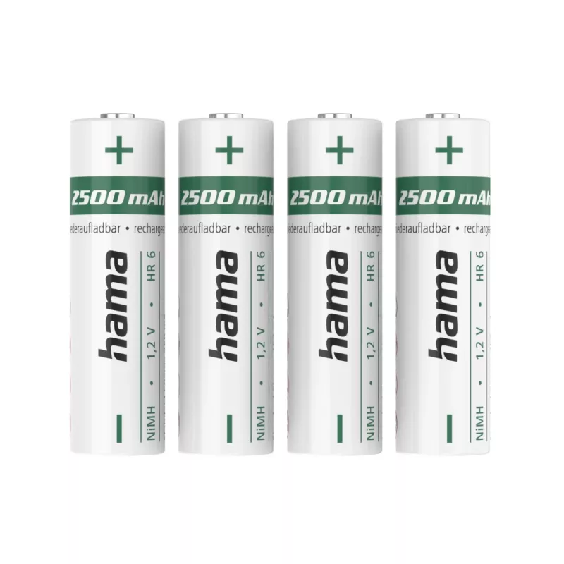 Hama NiMH laetavad akud, AA Mignon, 2500 mAh, 1,2 V, 4 tk