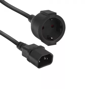 Toitejuhe ACT C14 CEE 7/3 must 0,2 m 250 V 5 A