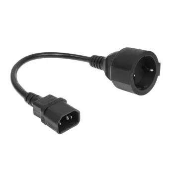 Toitejuhe ACT C14 CEE 7/3 must 0,2 m 250 V 5 A