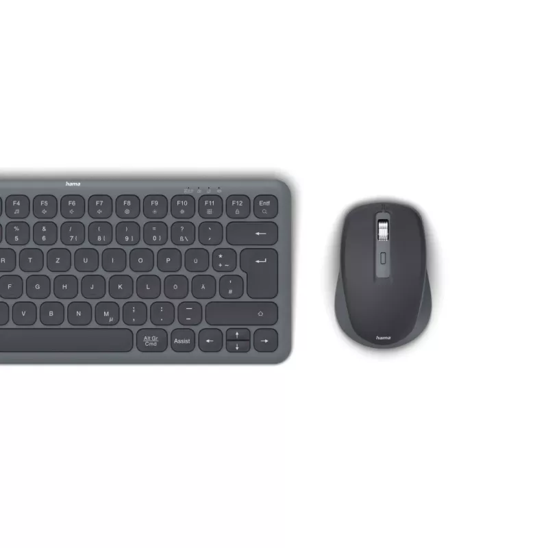 Hama WKM-500 klaviatuur hiir kaasa arvatud Kodu/Kontor RF traadita + Bluetooth QWERTZ Saksa Must