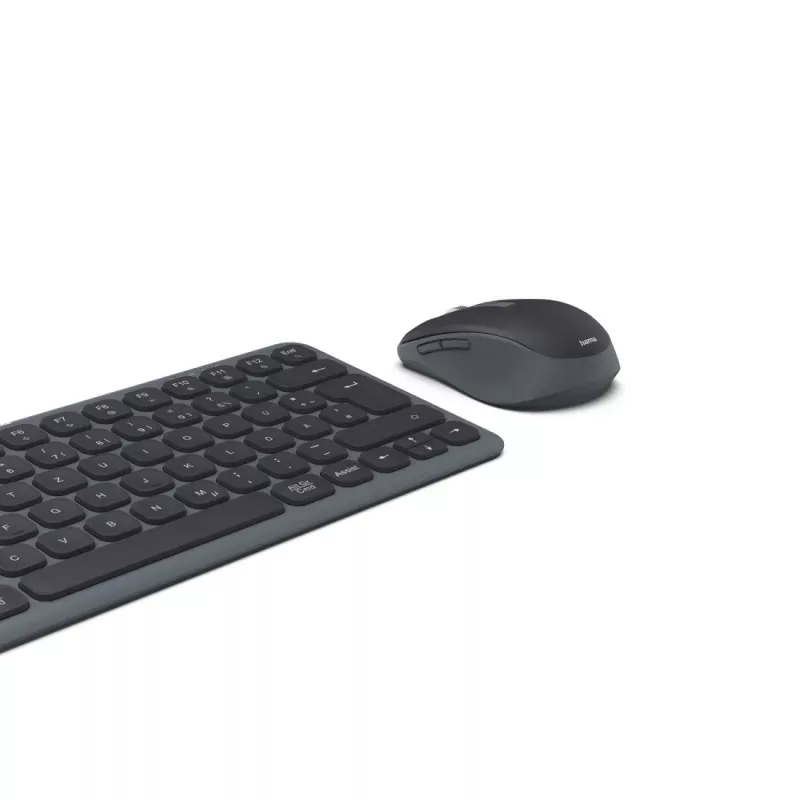 Hama WKM-500 klaviatuur hiir kaasa arvatud Kodu/Kontor RF traadita + Bluetooth QWERTZ Saksa Must