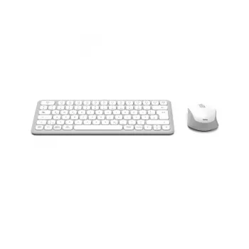 Hama WKM-500 klaviatuur Hiir kaasas Kodu USB + RF Juhtmevaba + Bluetooth QWERTZ Saksa Hall, Valge