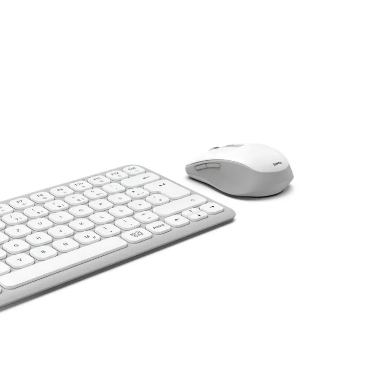 Hama WKM-500 klaviatuur Hiir kaasas Kodu USB + RF Juhtmevaba + Bluetooth QWERTZ Saksa Hall, Valge