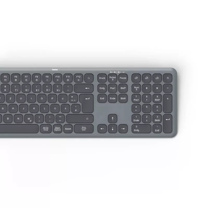 Hama WK-550 klaviatuur Kodu/Kontor RF Juhtmevaba + Bluetooth QWERTZ Saksa Must, Tumehall