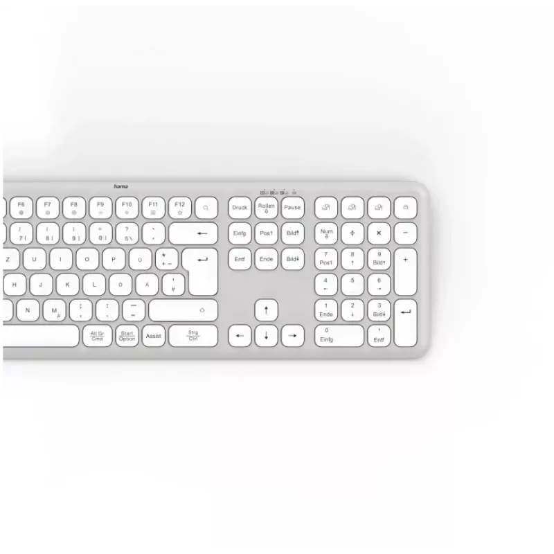 Hama WK-550 klaviatuur Kodu/Kontor RF traadita + Bluetooth QWERTZ Saksa Hall, Valge